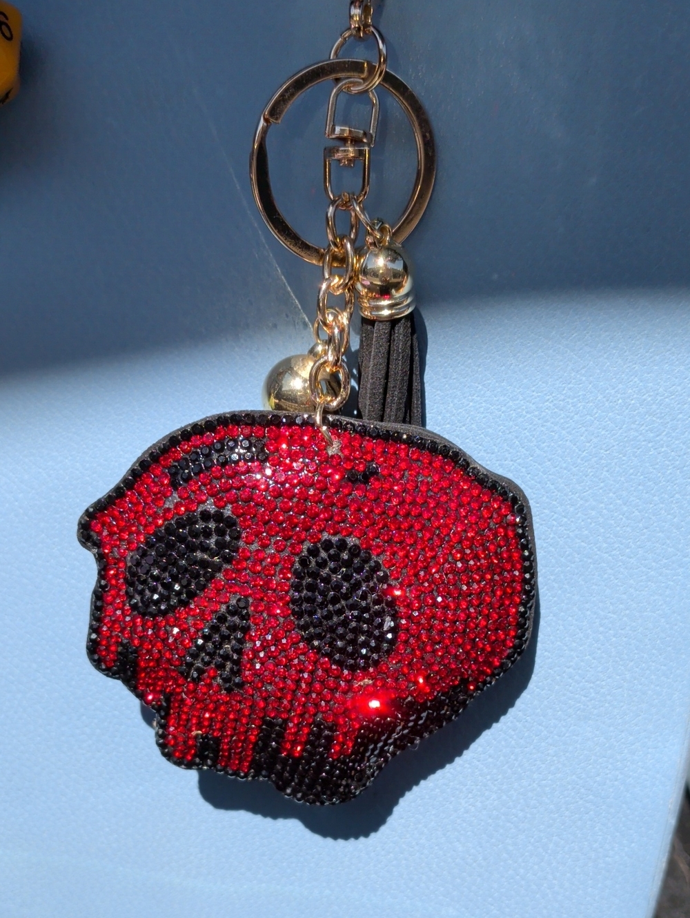 🩷 Red Crystal Skull Keychain Bag Charm - Women Accessories
